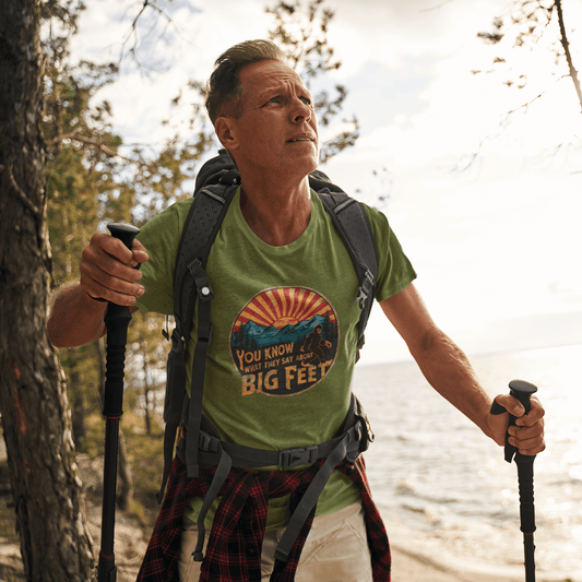 Man hiking through trail 