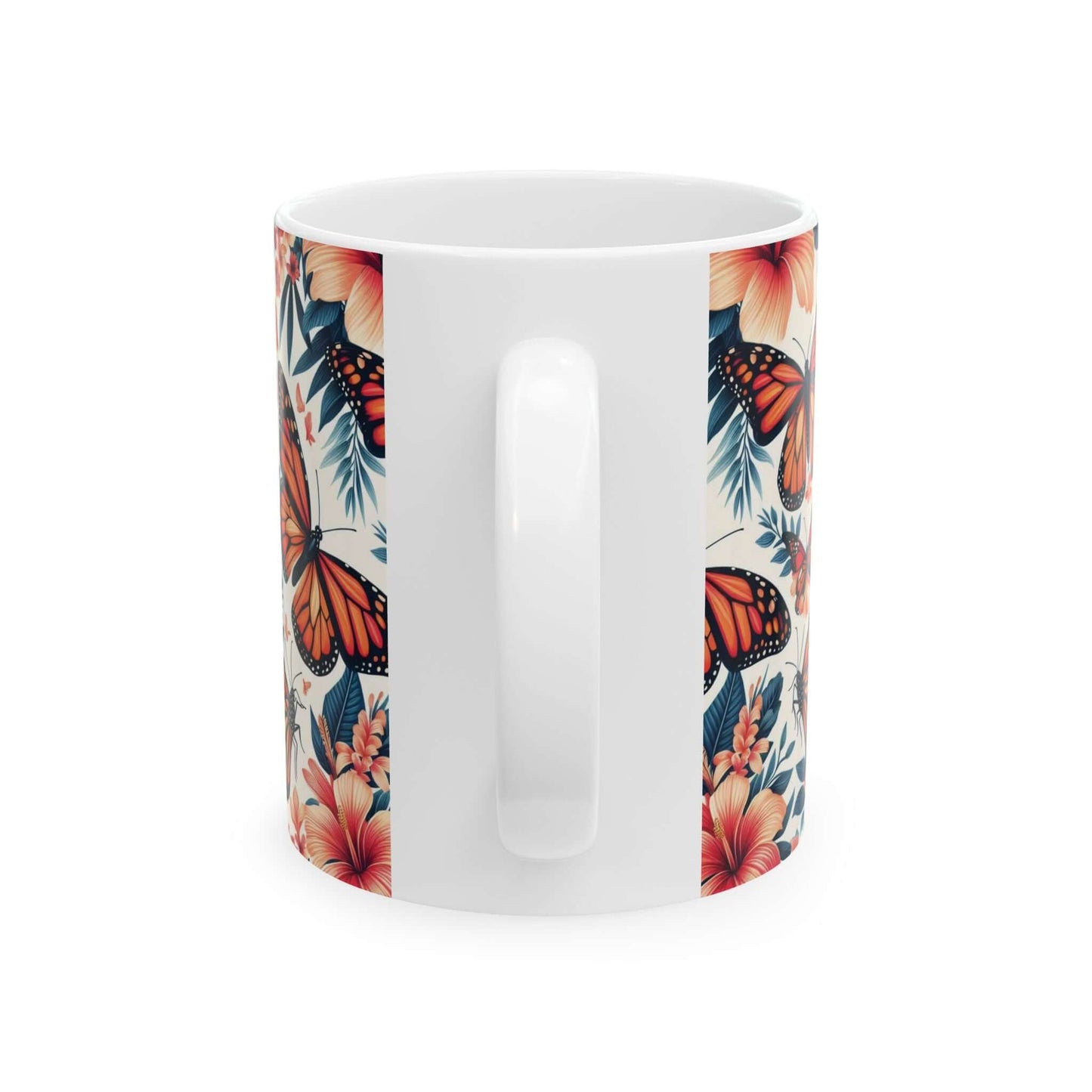 Colorful Monarch Butterfly Floral Ceramic Coffee Mug | 11oz & 15oz Options | Dishwasher & Microwave Safe - Wyld Peak