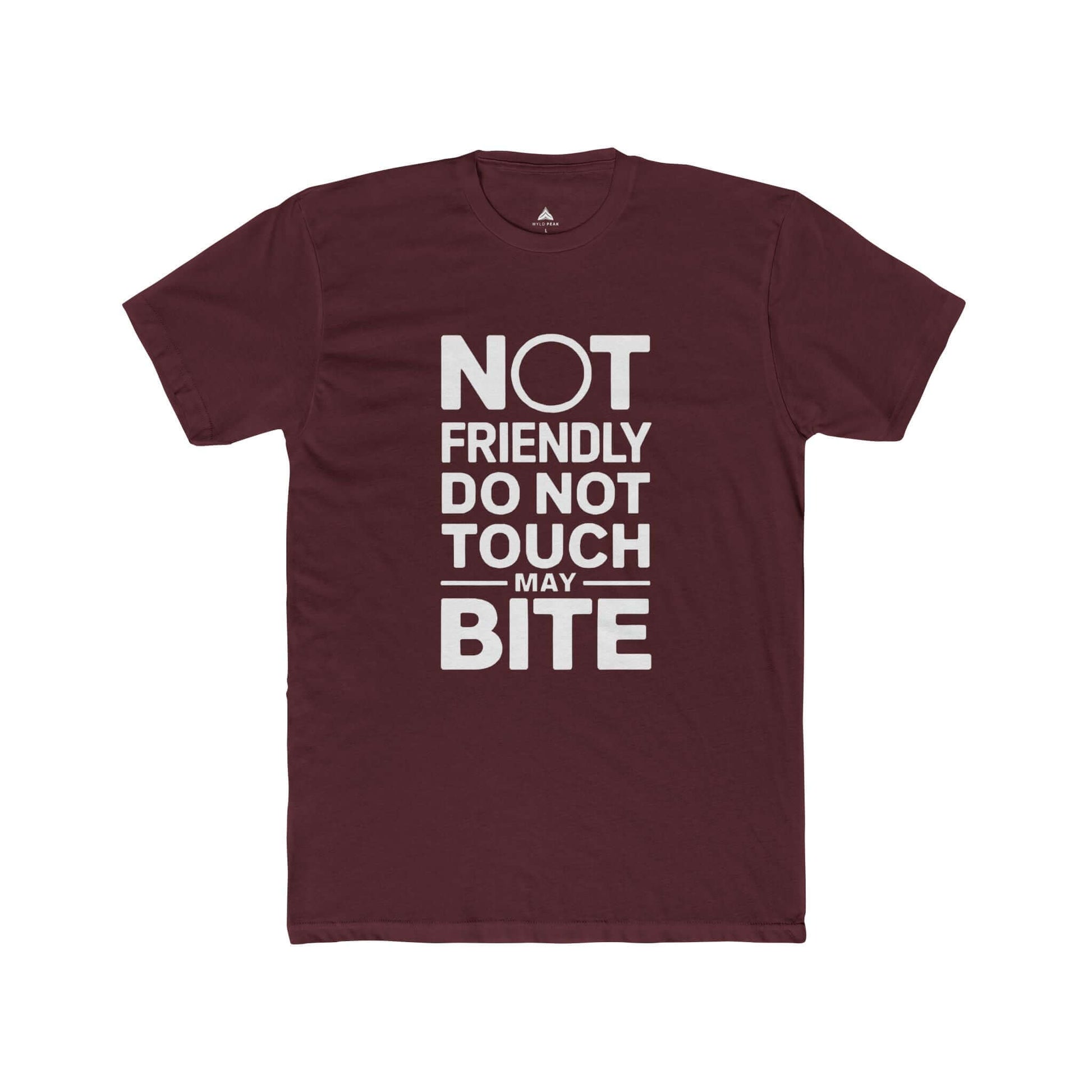 Lightweight and breathable women's tee featuring a fun and edgy slogan for casual days in maroon.