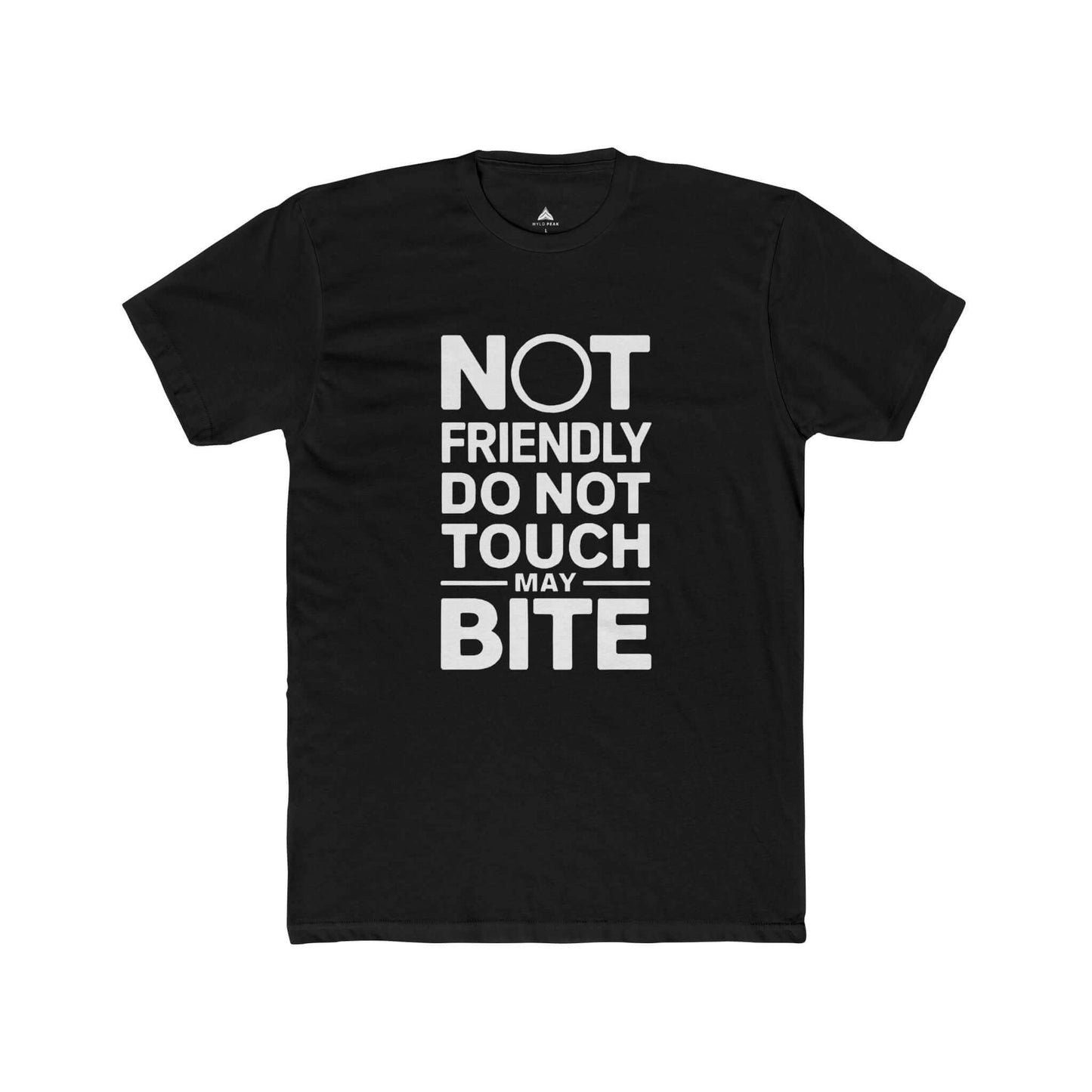 Stylish and comfortable women's tee with 'May Bite' design, crafted for all-day comfort in black