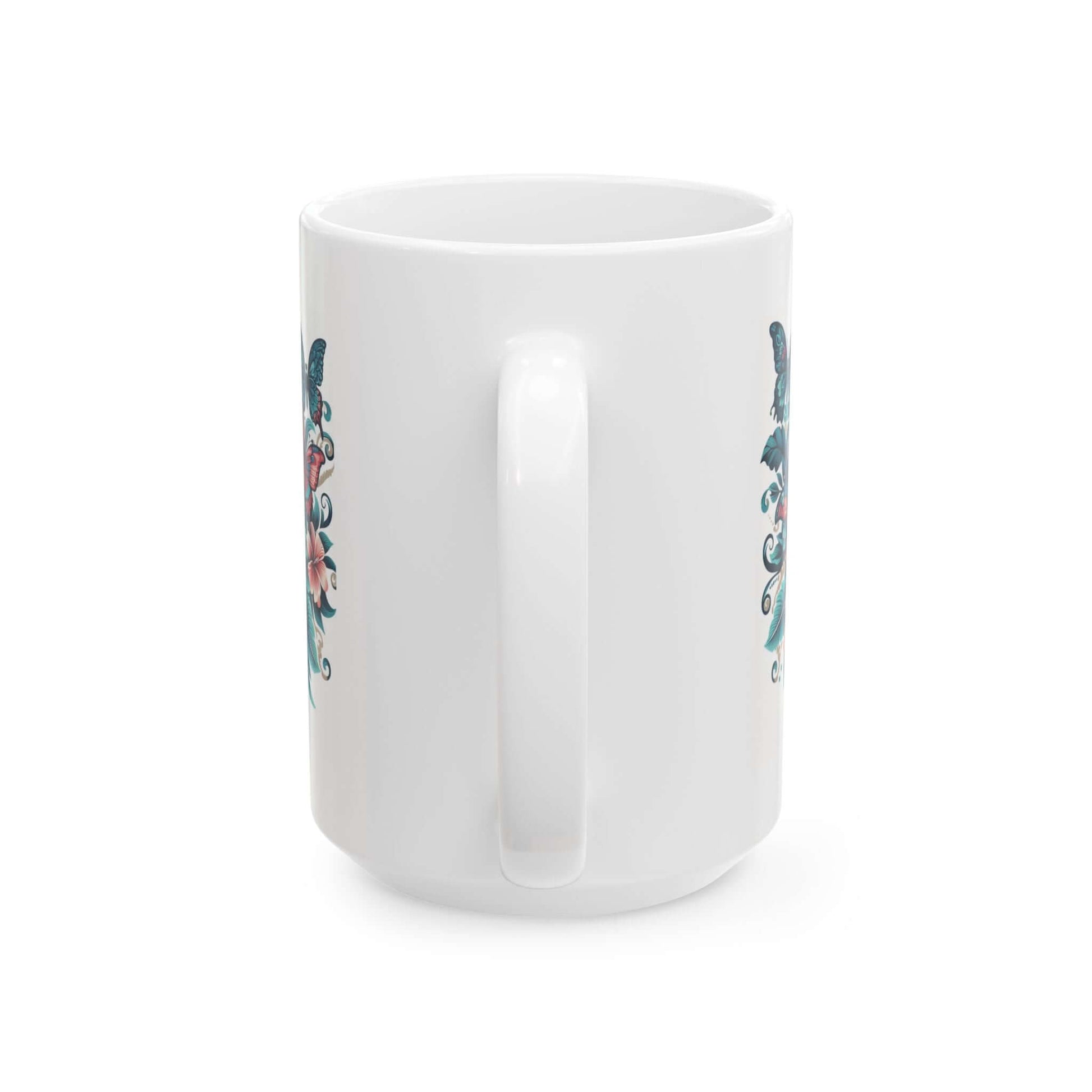 Colorful Butterfly Floral Ceramic Coffee Mug | 11oz & 15oz Options | Dishwasher & Microwave Safe - Wyld Peak