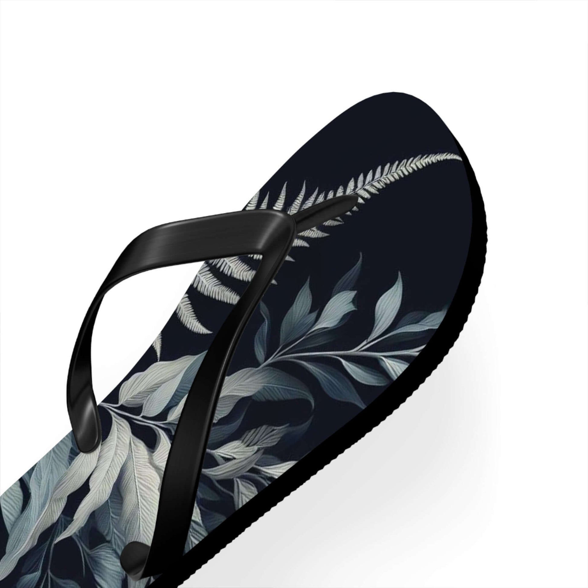 black flip flops white background