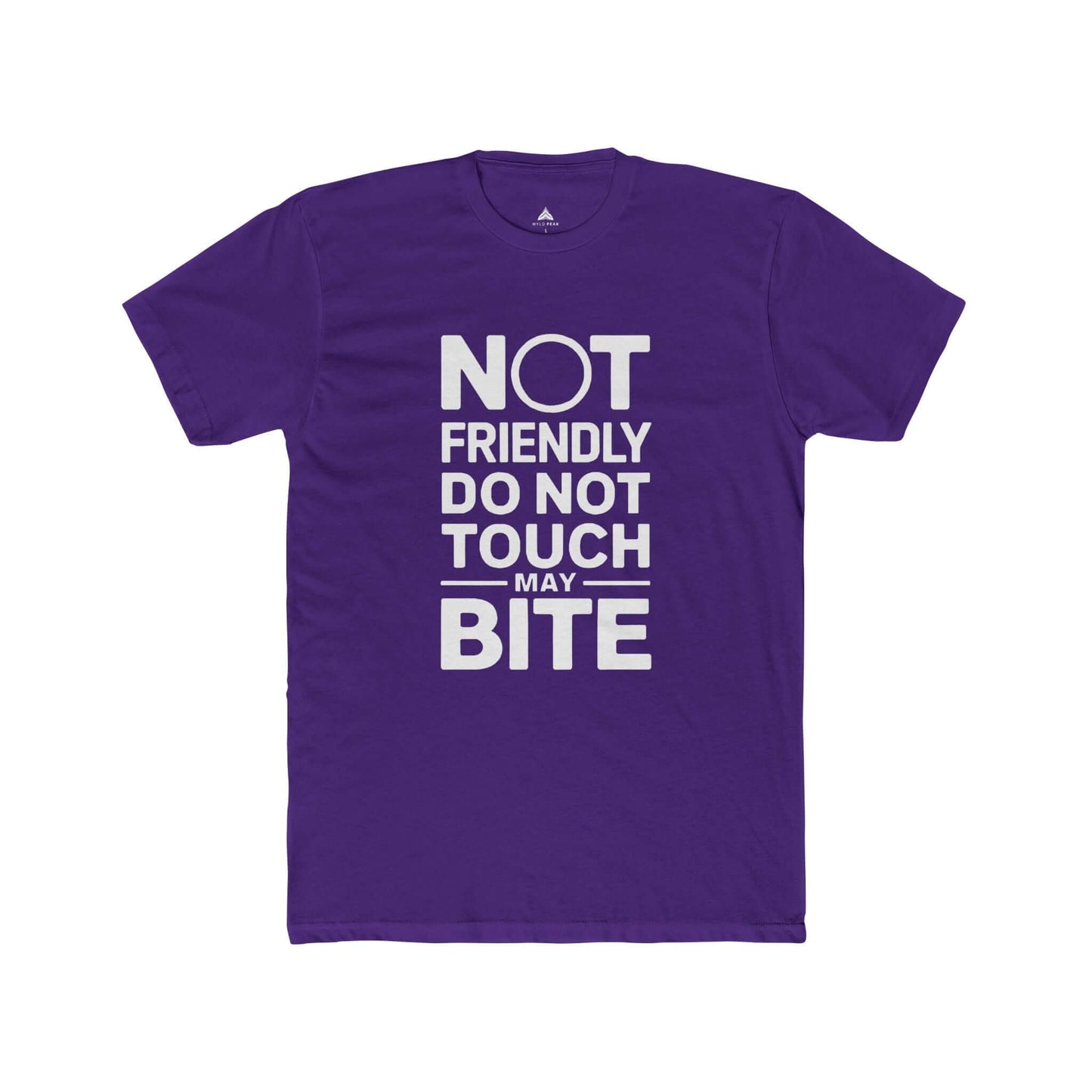 Fitted women's t-shirt with bold lettering, made from eco-conscious ring-spun cotton for style and comfort in purple.