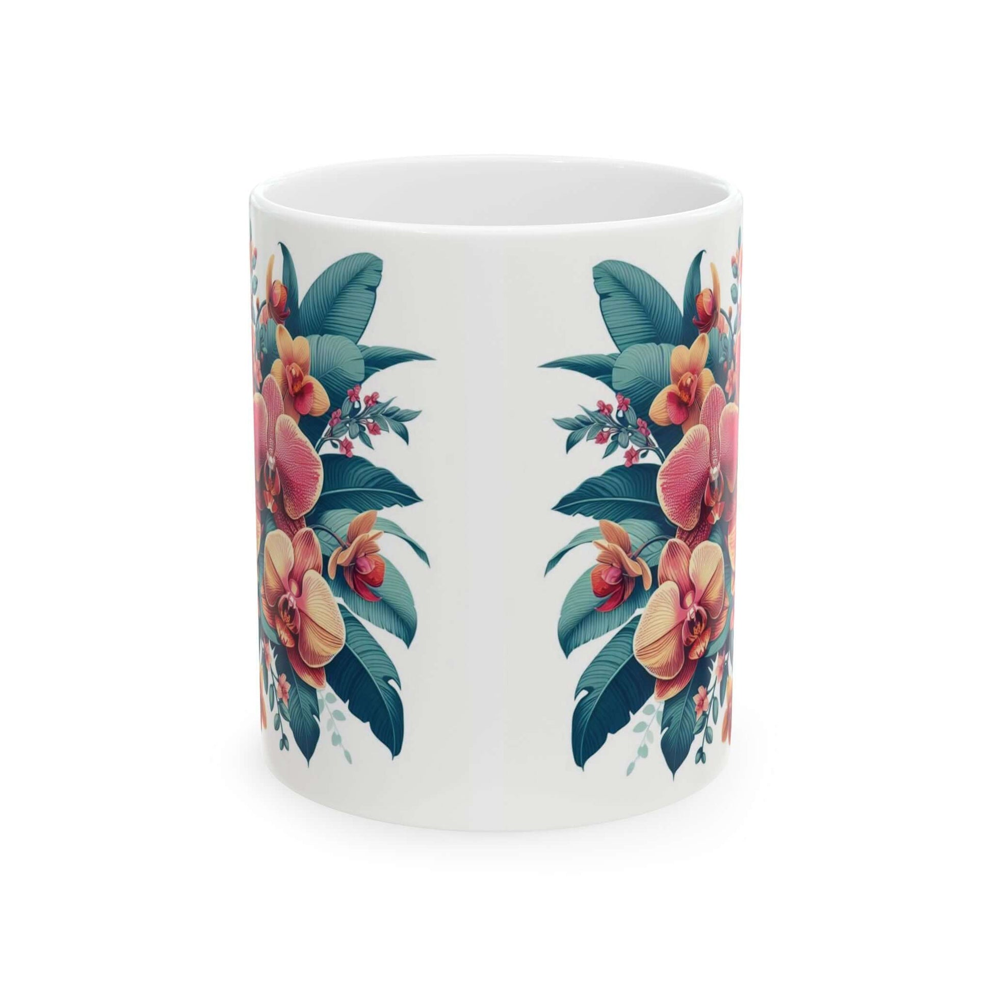 Orchid Floral Ceramic Coffee Mug | 11oz & 15oz Options | Dishwasher, Microwave Safe - Wyld Peak