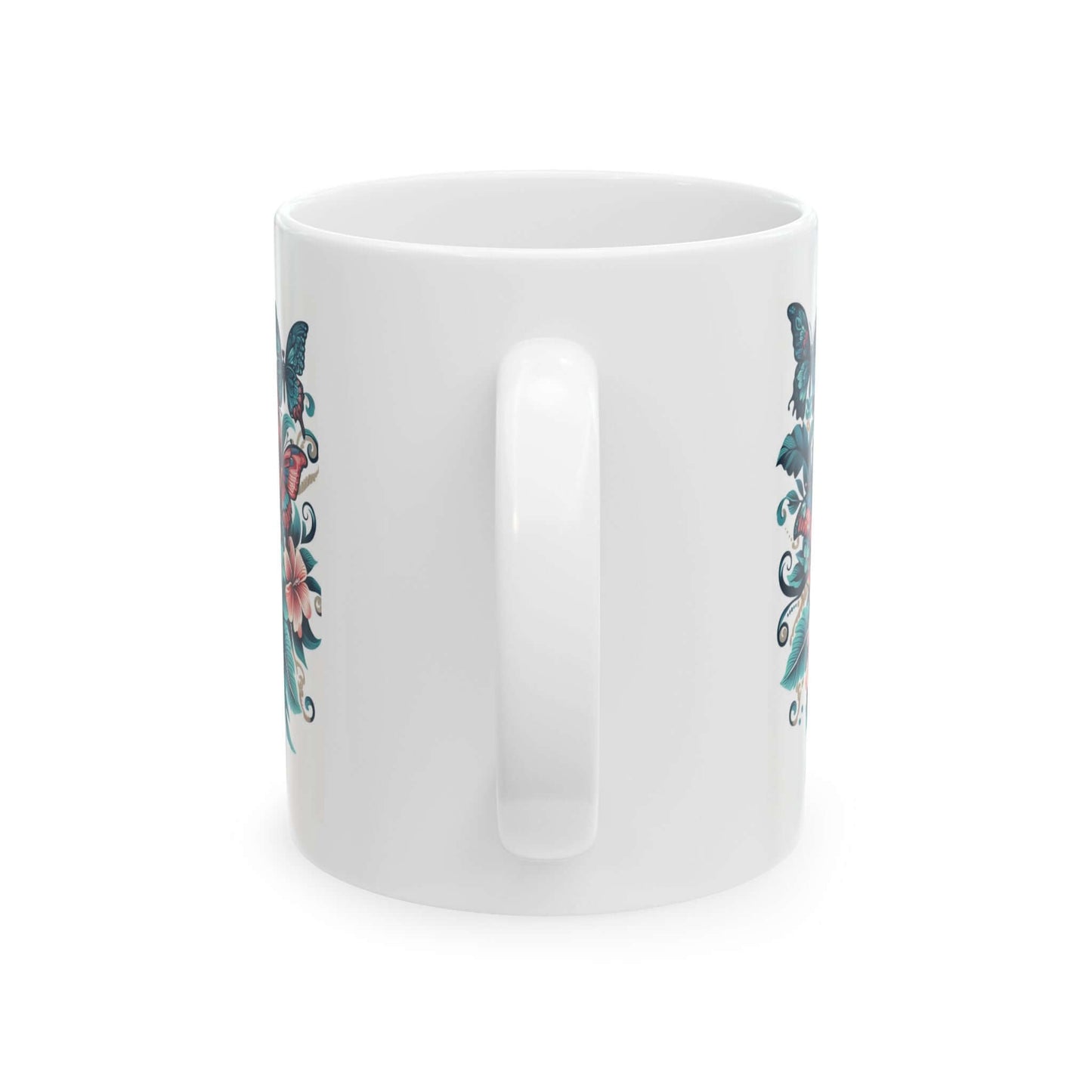 Colorful Butterfly Floral Ceramic Coffee Mug | 11oz & 15oz Options | Dishwasher & Microwave Safe - Wyld Peak