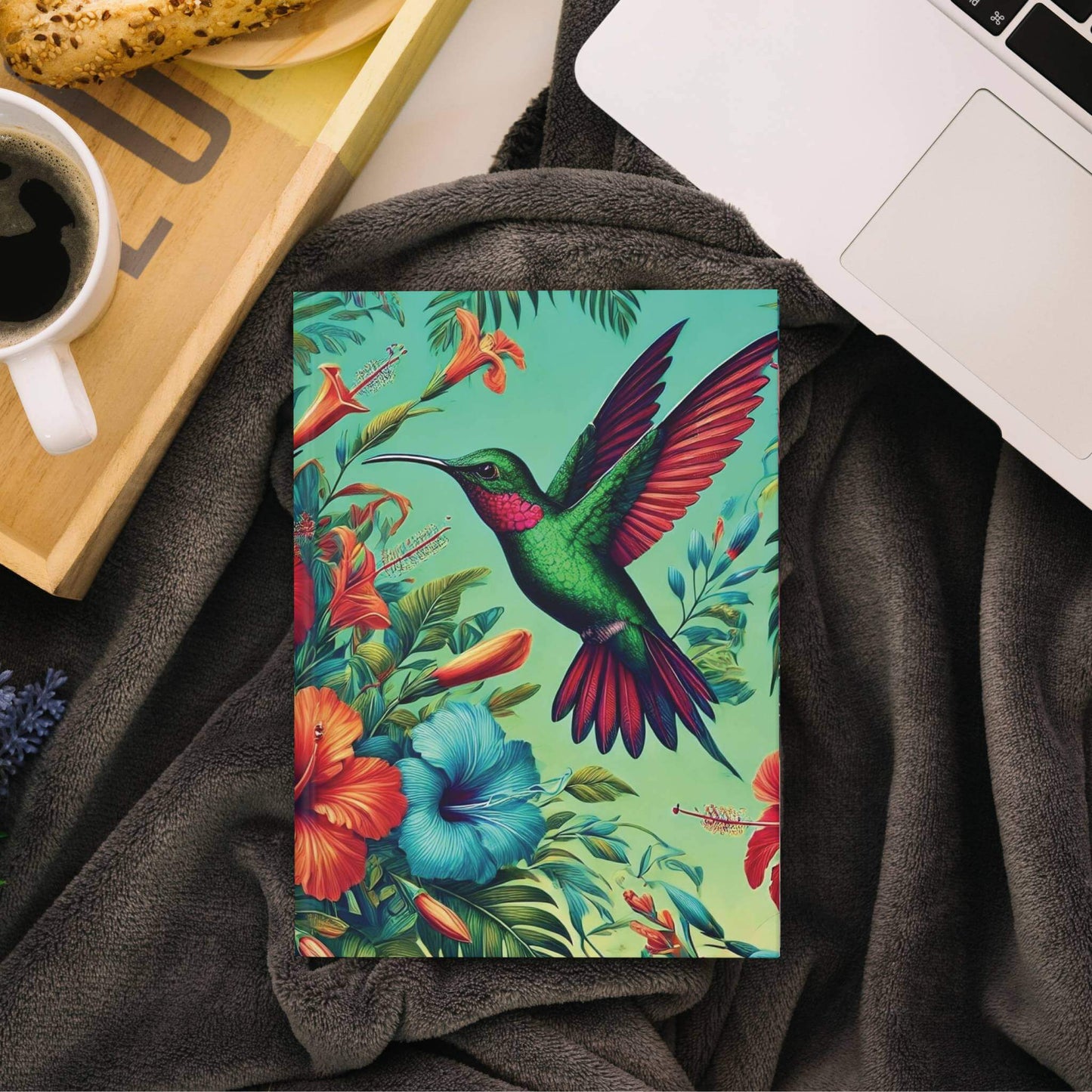 Hummingbird Floral Hardcover Journal | Matte Notebook | Elegant Writing Diary | Gift for Writers | Diary