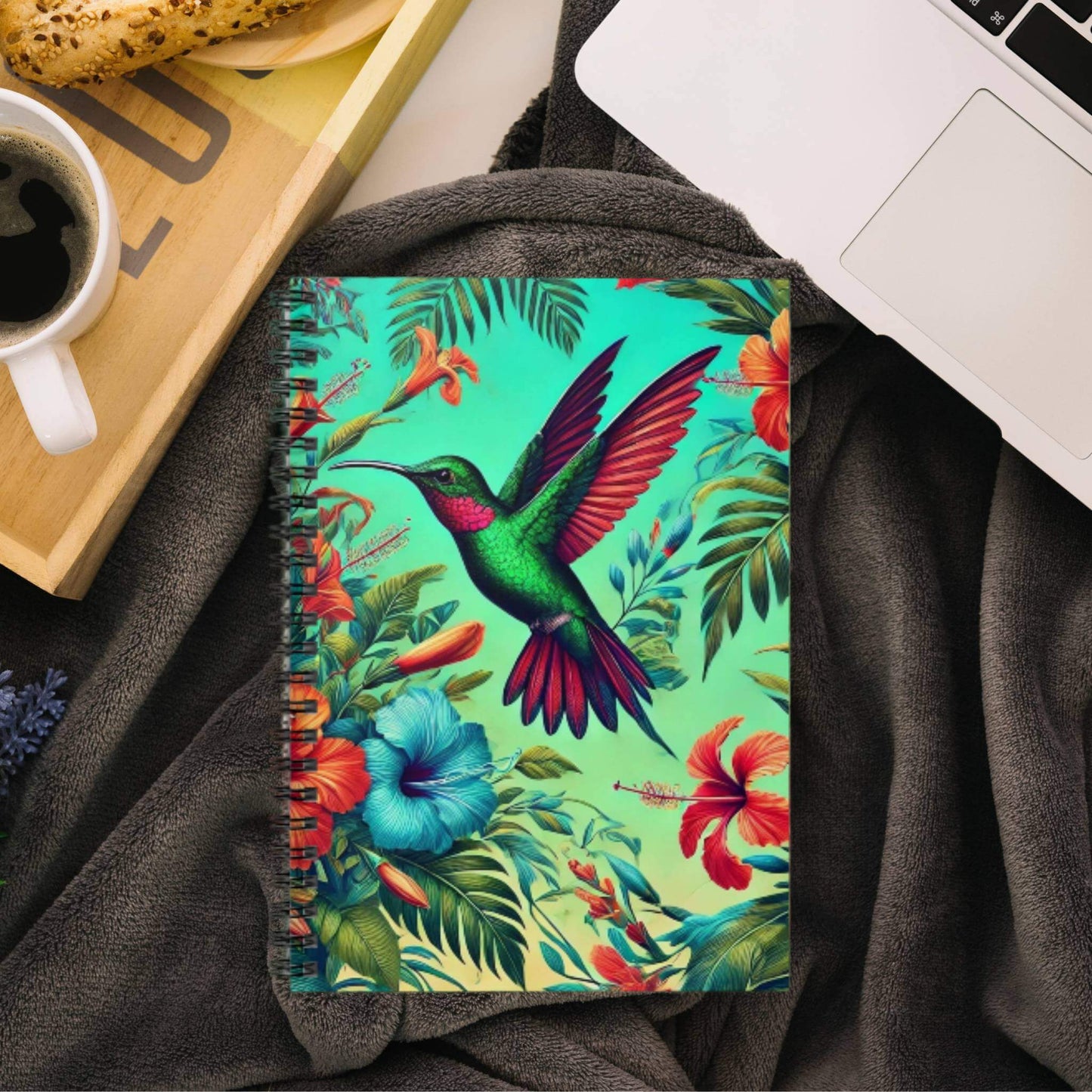 Hummingbird Floral Spiral Notebook, Ruled Line | Artistic Design for Everyday Use | Perfect Gift for Writers, Him & Her