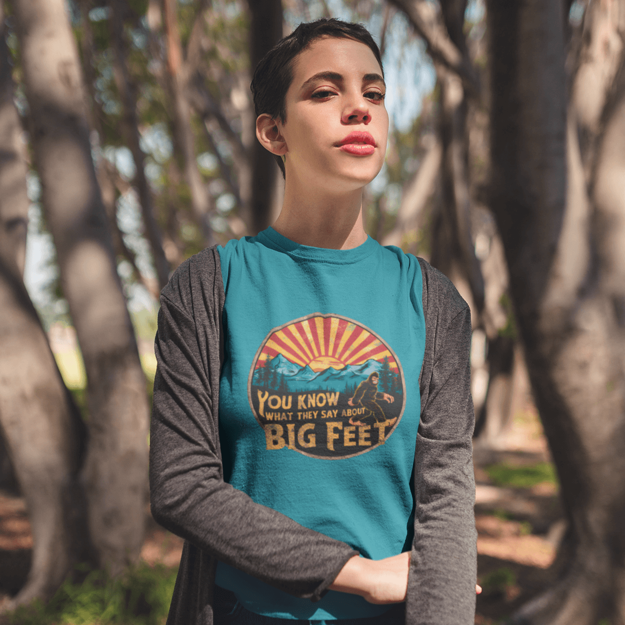 Bigfoot Women's T-Shirt Organic Cotton Outdoor Tee | Unisex Softstyle Tee