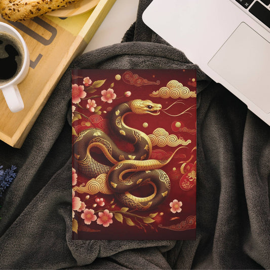 Year of the Snake Lunar New Year Hardcover Journal Matte Notebook Elegant Writing Planner Diary Gift for Writers