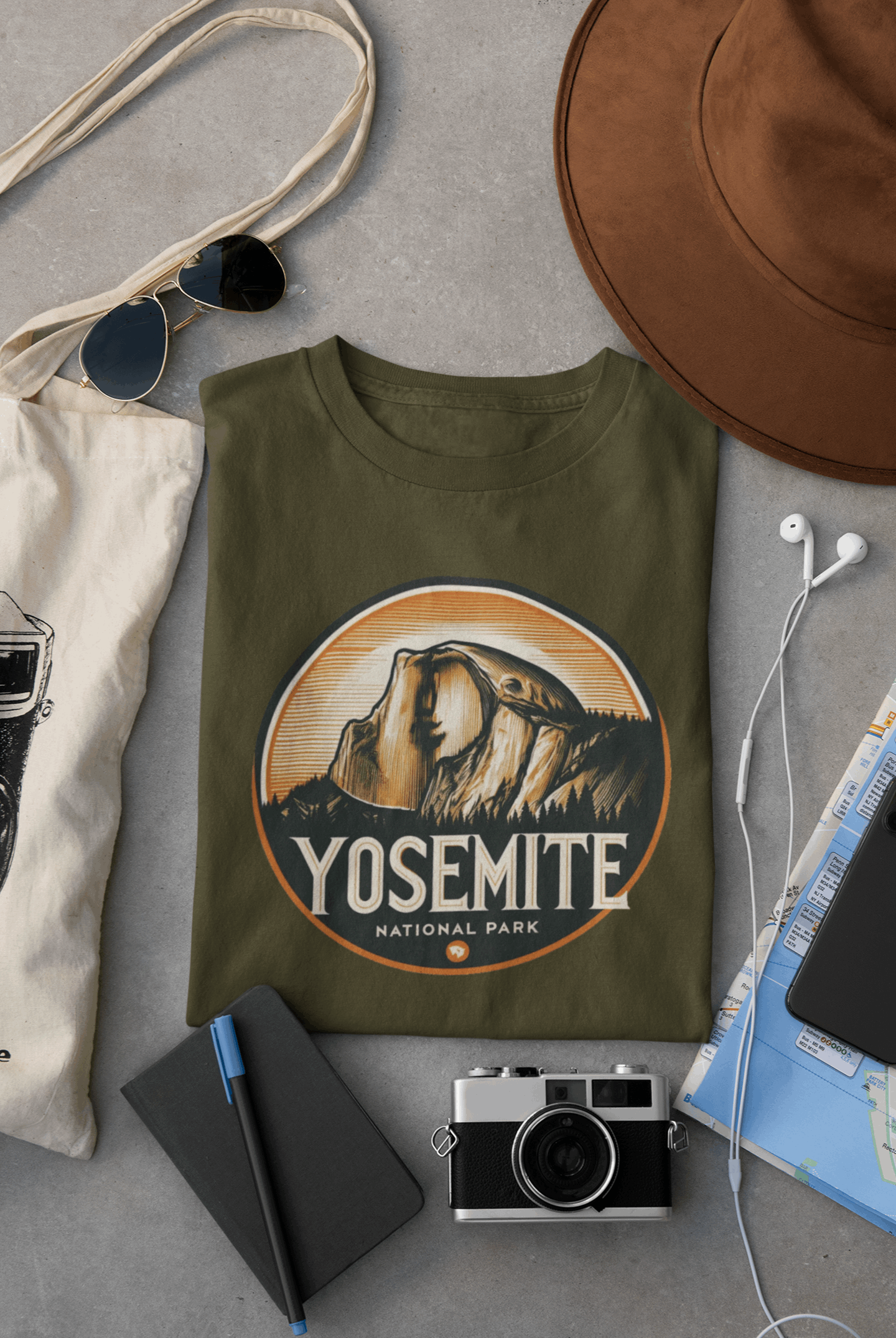 Yosemite Half Dome National Park Unisex Shirt – Eco-Friendly Hiking Tee | Classic Fit, Perfect for Camping, Travel & Adventure