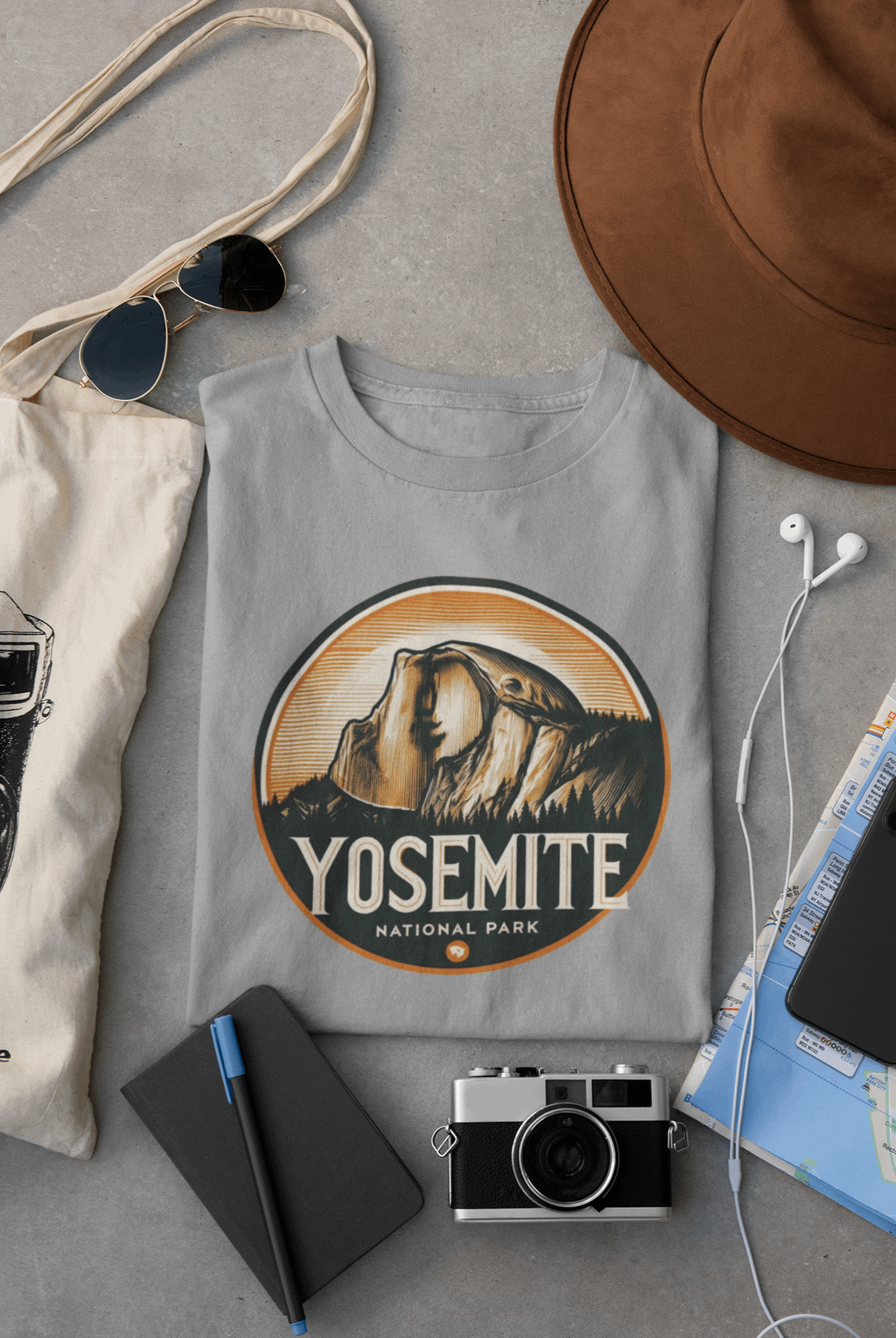 Yosemite Half Dome National Park Unisex Shirt – Eco-Friendly Hiking Tee | Classic Fit, Perfect for Camping, Travel & Adventure