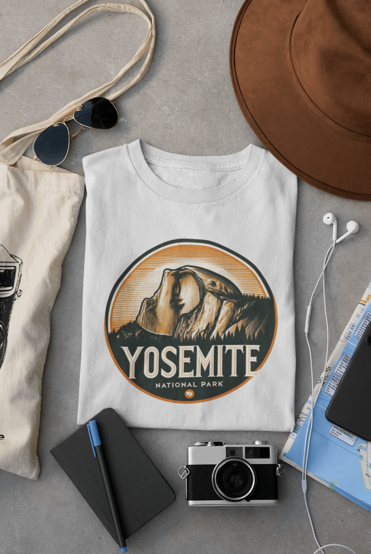 Yosemite Half Dome National Park Unisex Shirt – Eco-Friendly Hiking Tee | Classic Fit, Perfect for Camping, Travel & Adventure