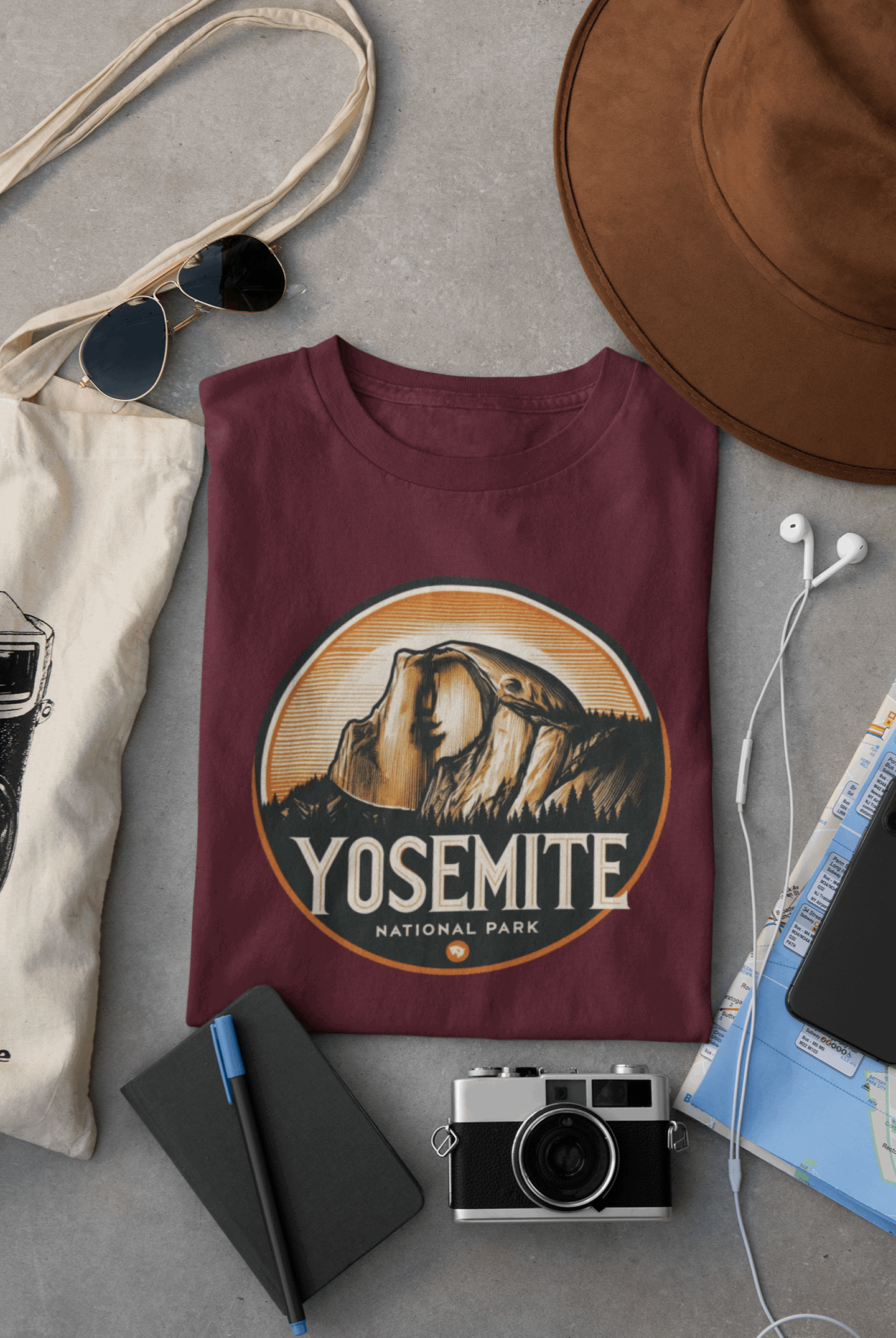 Yosemite Half Dome National Park Unisex Shirt – Eco-Friendly Hiking Tee | Classic Fit, Perfect for Camping, Travel & Adventure