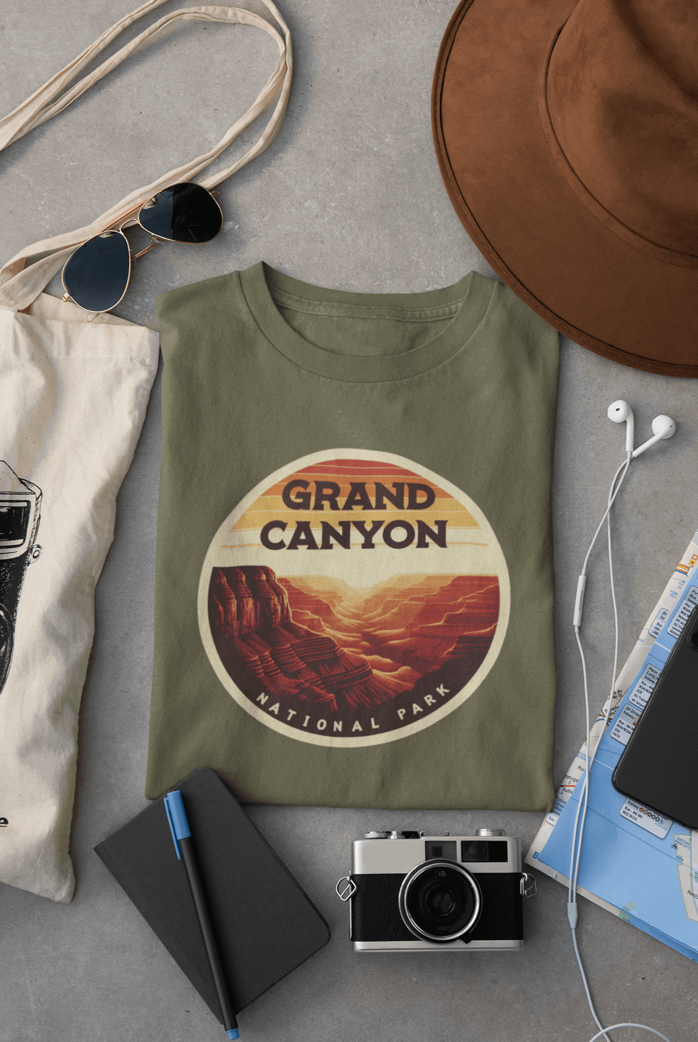 Grand Canyon National Park – South Rim Unisex Shirt – Eco-Friendly Hiking Tee | Classic Fit, for Camping, Travel & Adventure