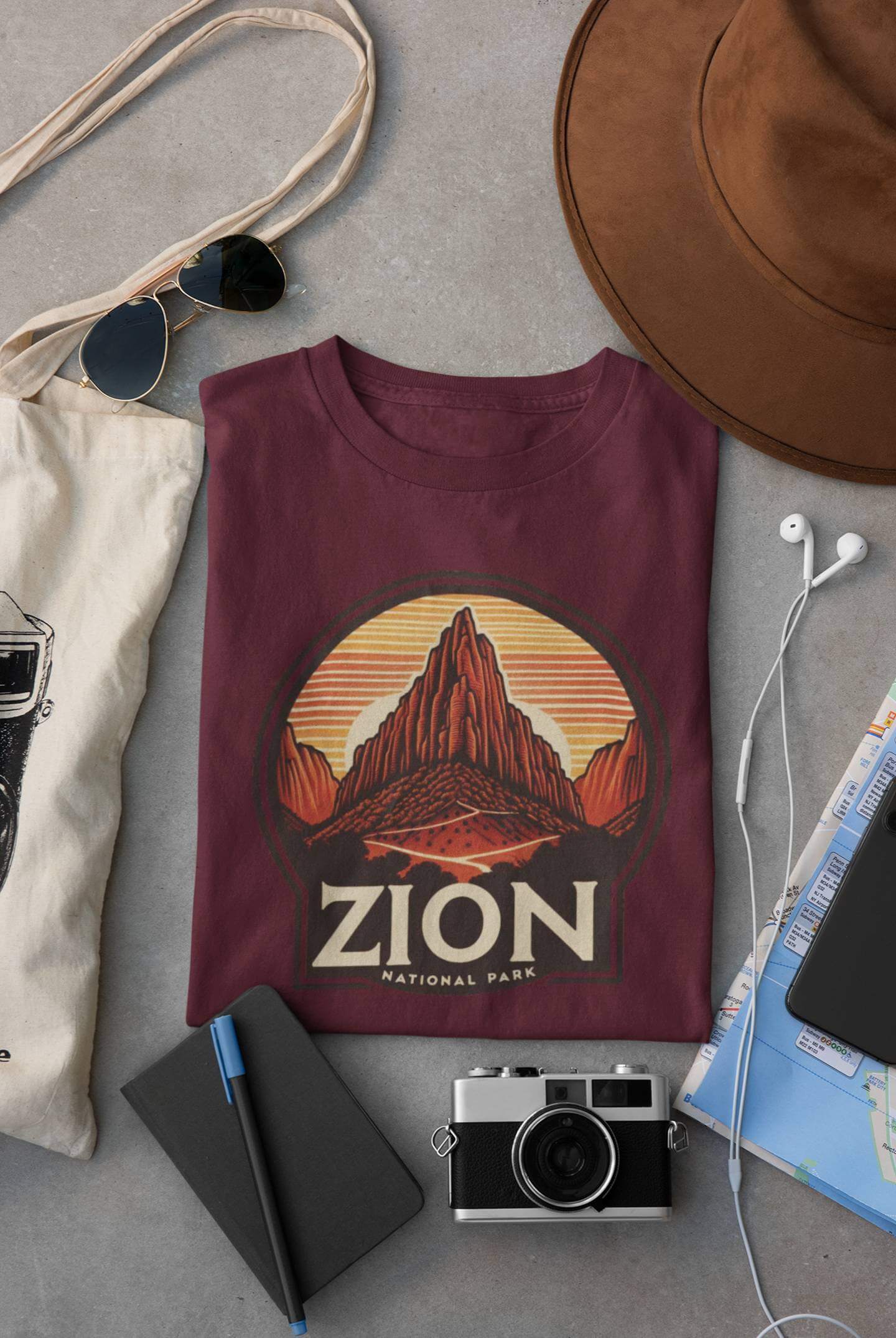 Angels Landing Zion National Park Unisex Shirt – Eco-Friendly Hiking Tee | Classic Fit, for Camping, Travel & Adventure