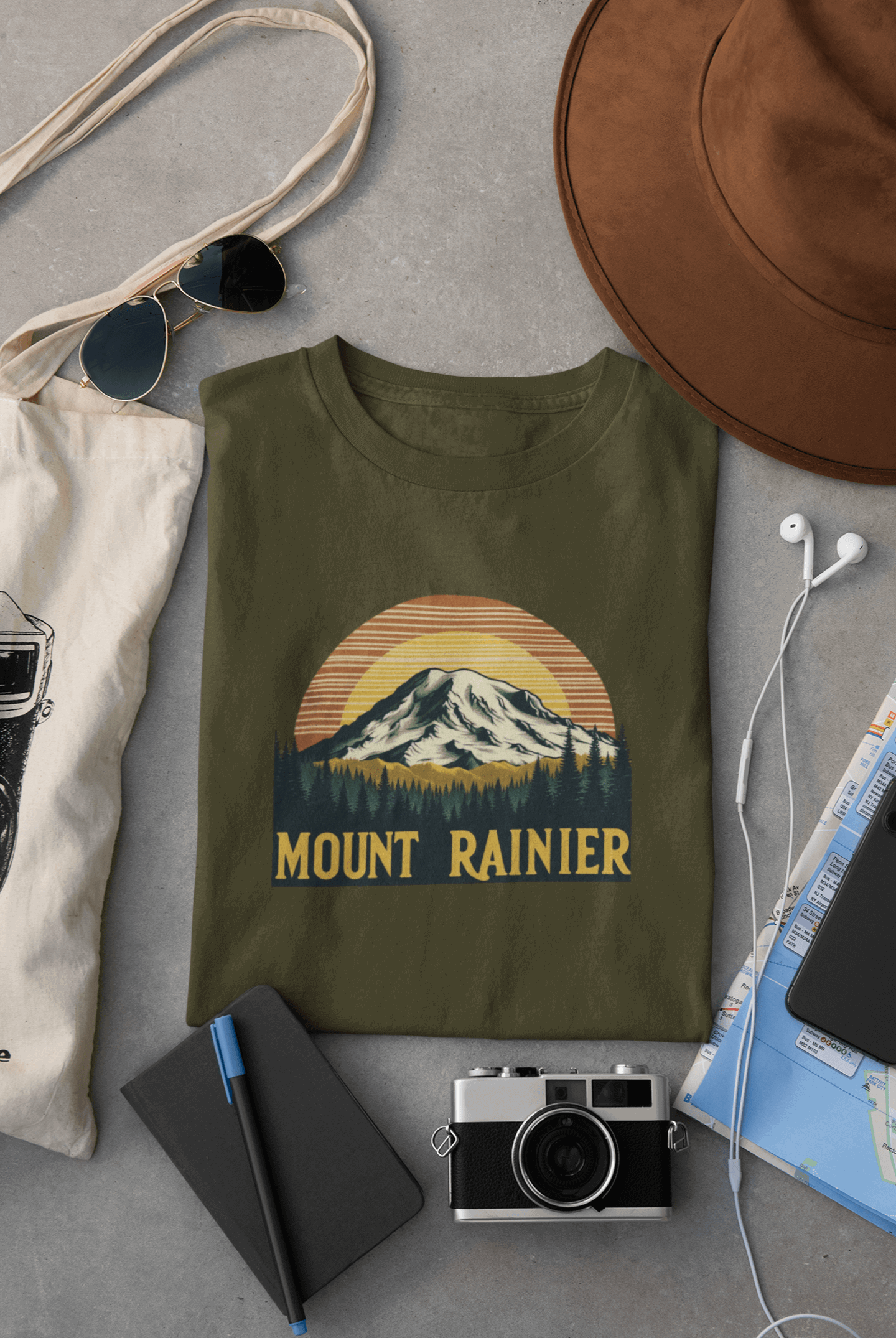 Mount Rainier National Park Unisex Shirt – Eco-Friendly Hiking Tee | Classic Fit, for Camping, Travel & Adventure