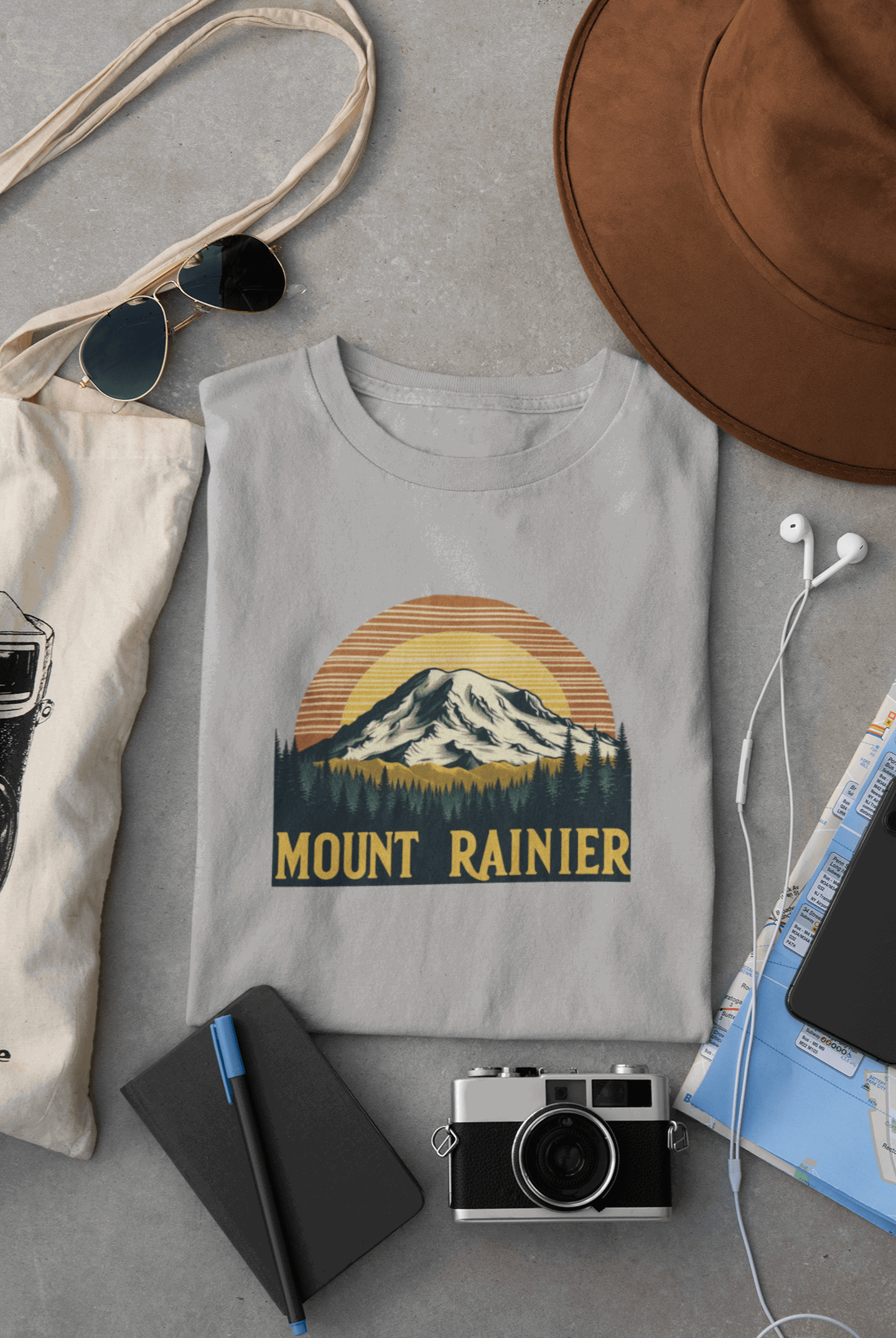 Mount Rainier National Park Unisex Shirt – Eco-Friendly Hiking Tee | Classic Fit, for Camping, Travel & Adventure