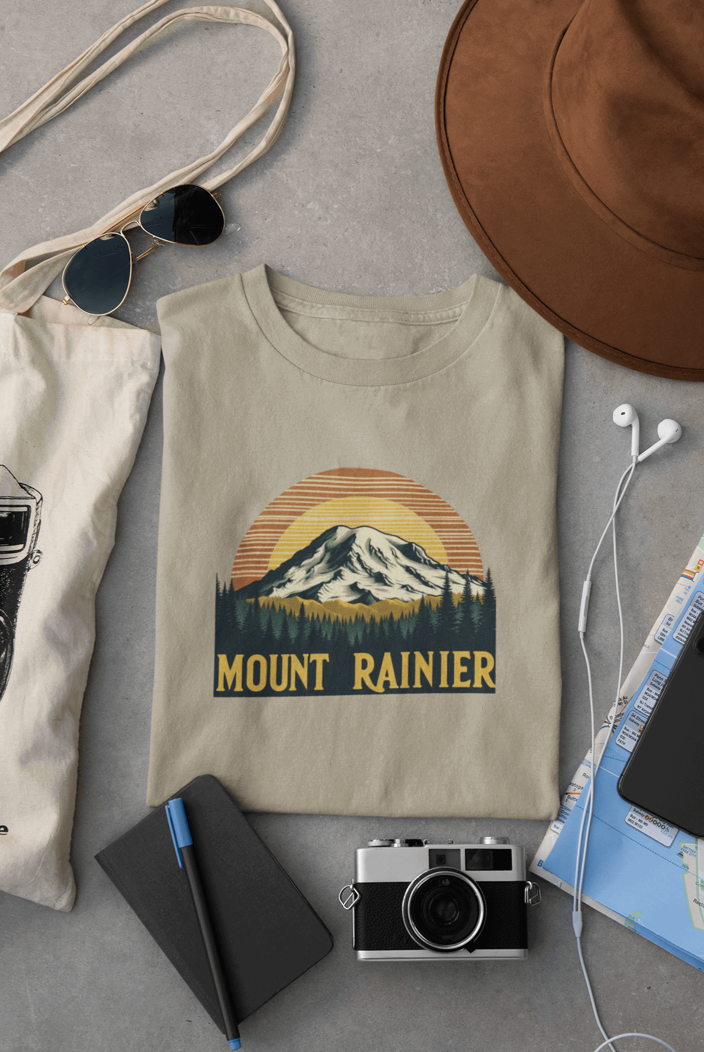 Mount Rainier National Park Unisex Shirt – Eco-Friendly Hiking Tee | Classic Fit, for Camping, Travel & Adventure