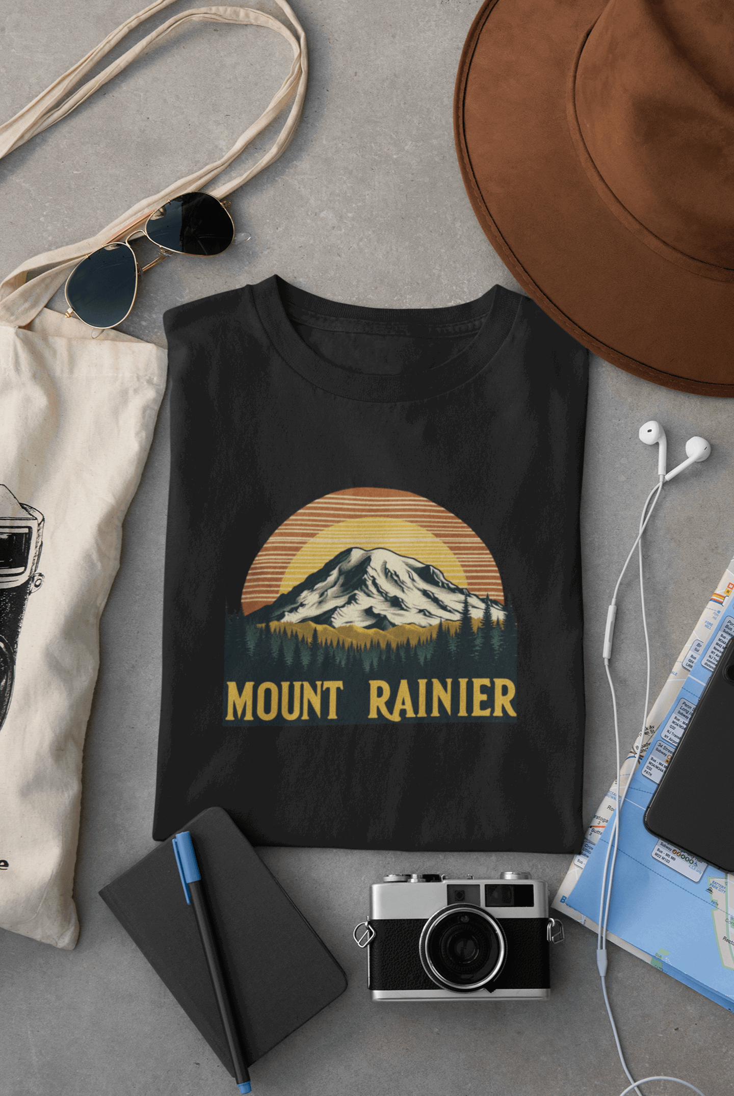 Mount Rainier National Park Unisex Shirt – Eco-Friendly Hiking Tee | Classic Fit, for Camping, Travel & Adventure