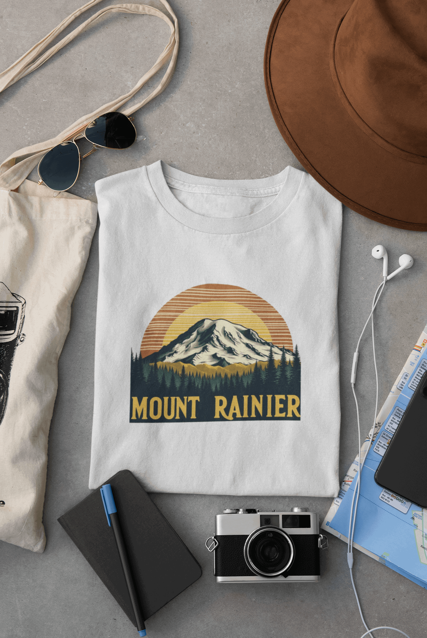 Mount Rainier National Park Unisex Shirt – Eco-Friendly Hiking Tee | Classic Fit, for Camping, Travel & Adventure