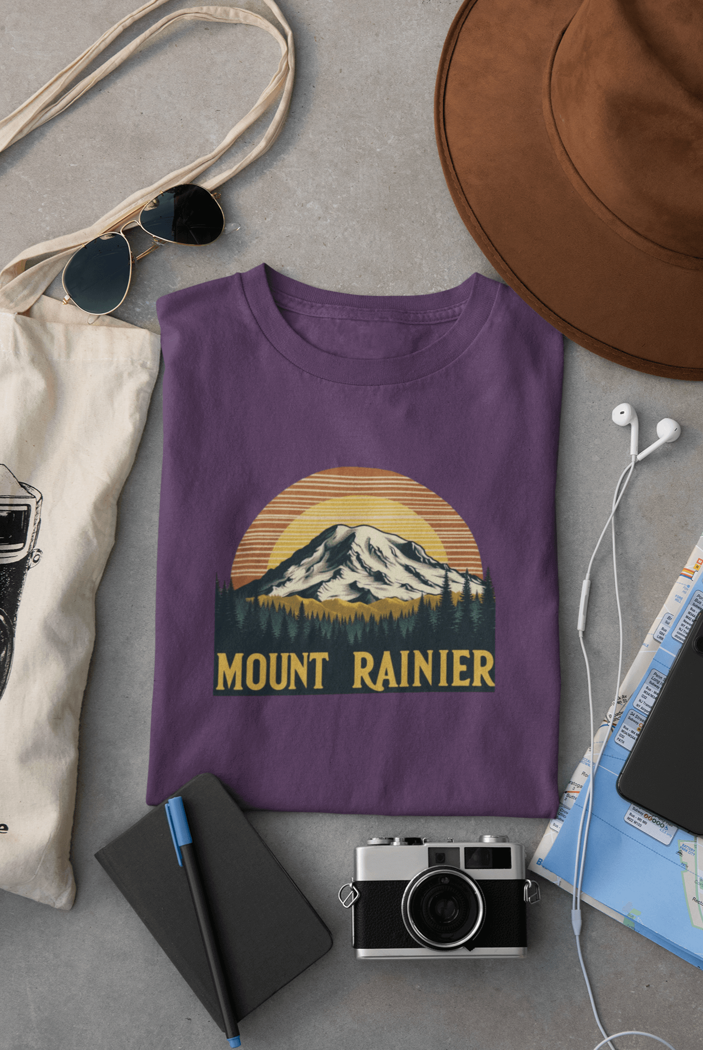 Mount Rainier National Park Unisex Shirt – Eco-Friendly Hiking Tee | Classic Fit, for Camping, Travel & Adventure