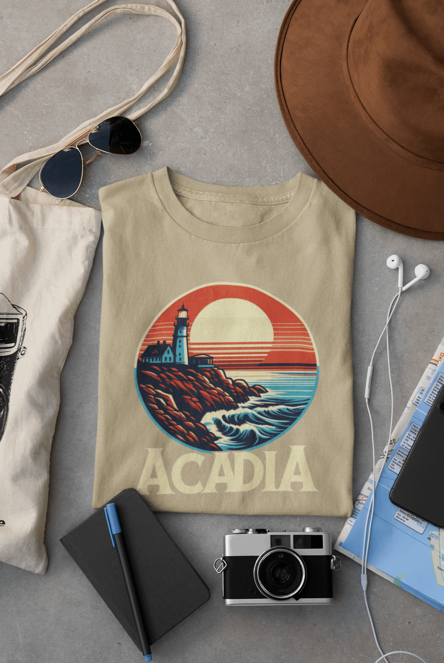 Bass Harbor Head Lighthouse - Acadia National Park Unisex Shirt – Eco-Friendly Hiking Tee | Classic Fit, for Camping, Travel & Adventure