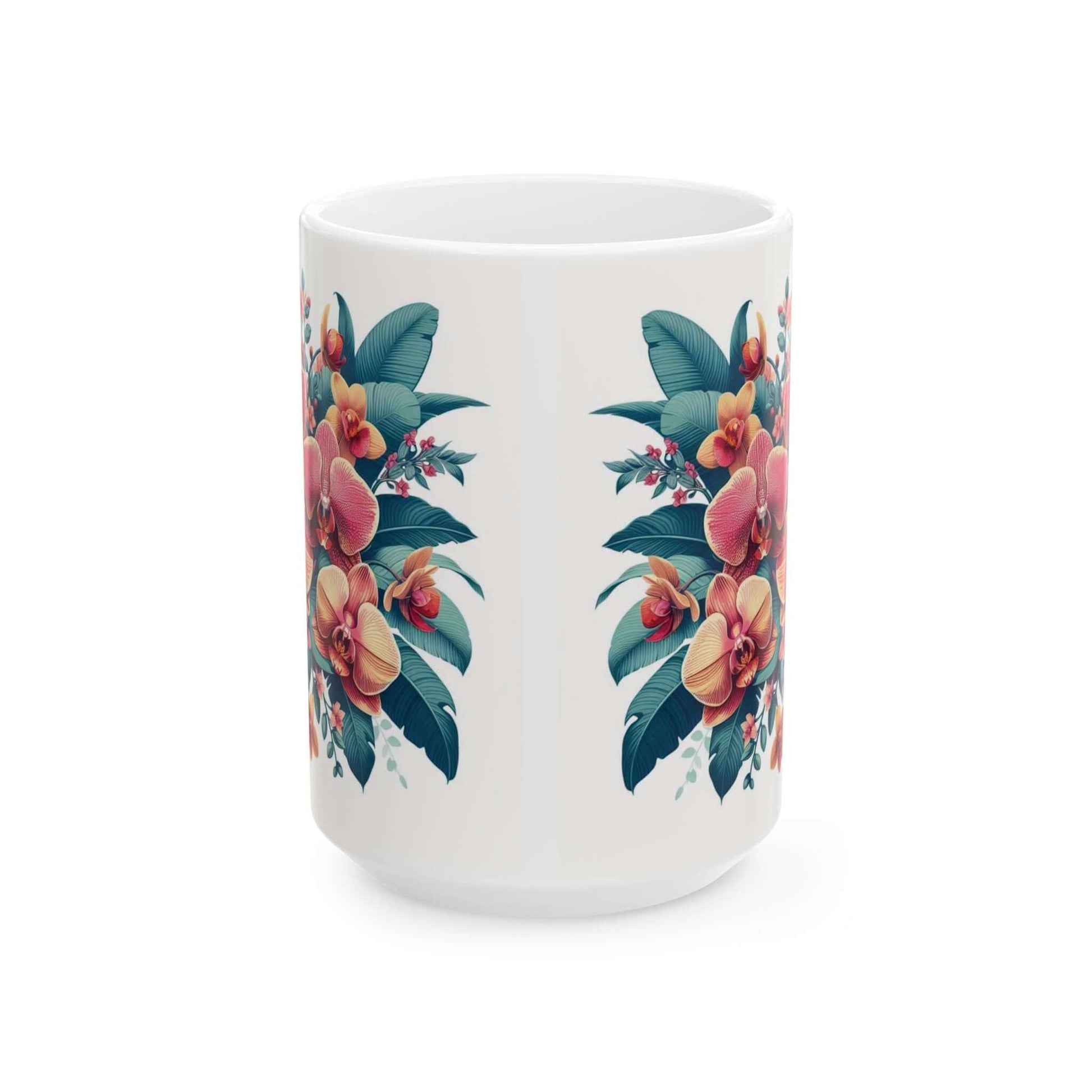 Orchid Floral Ceramic Coffee Mug | 11oz & 15oz Options | Dishwasher, Microwave Safe - Wyld Peak