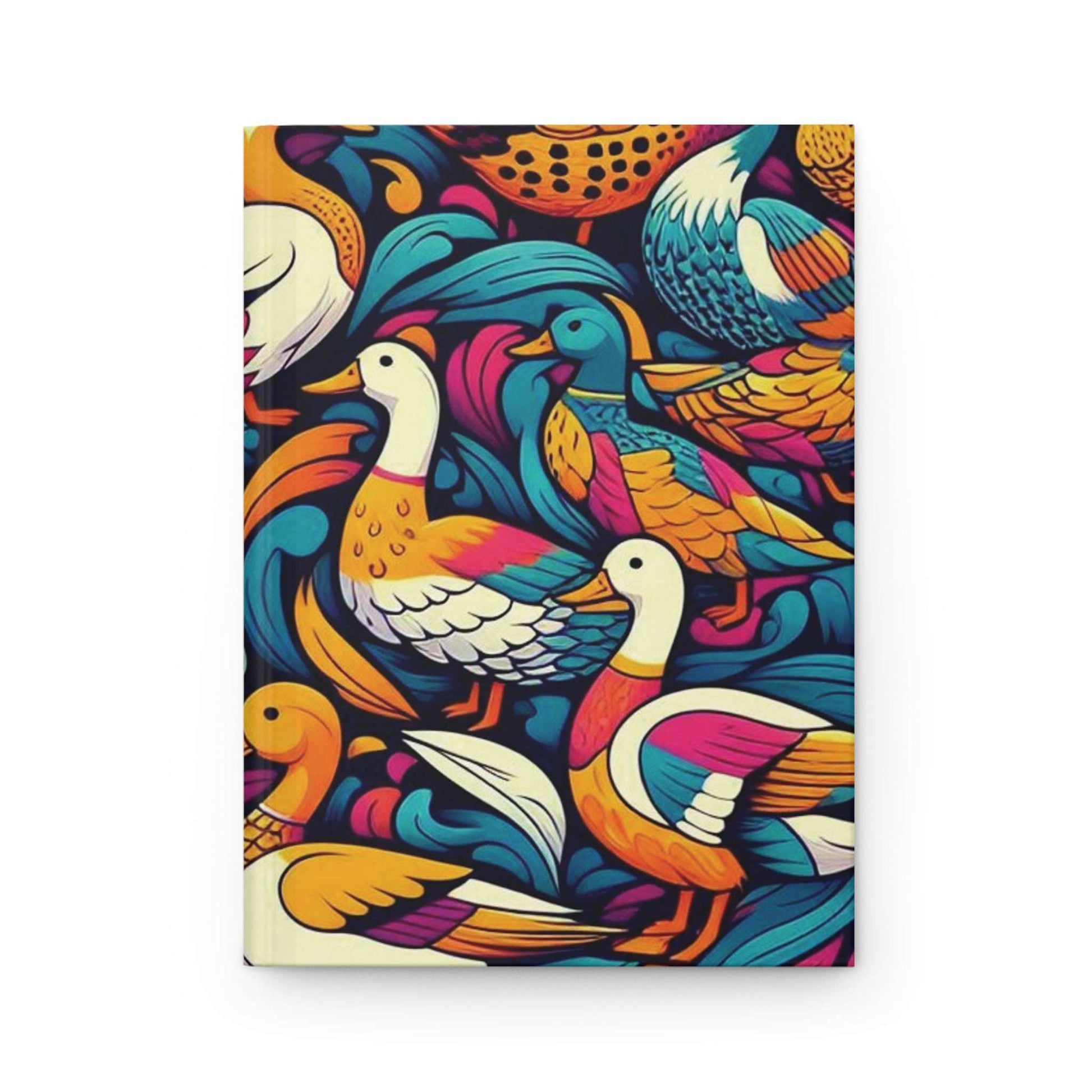 Trippy Duck Pattern Hardcover Journal Matte Notebook Elegant Writing Diary Gift for Writers Diary