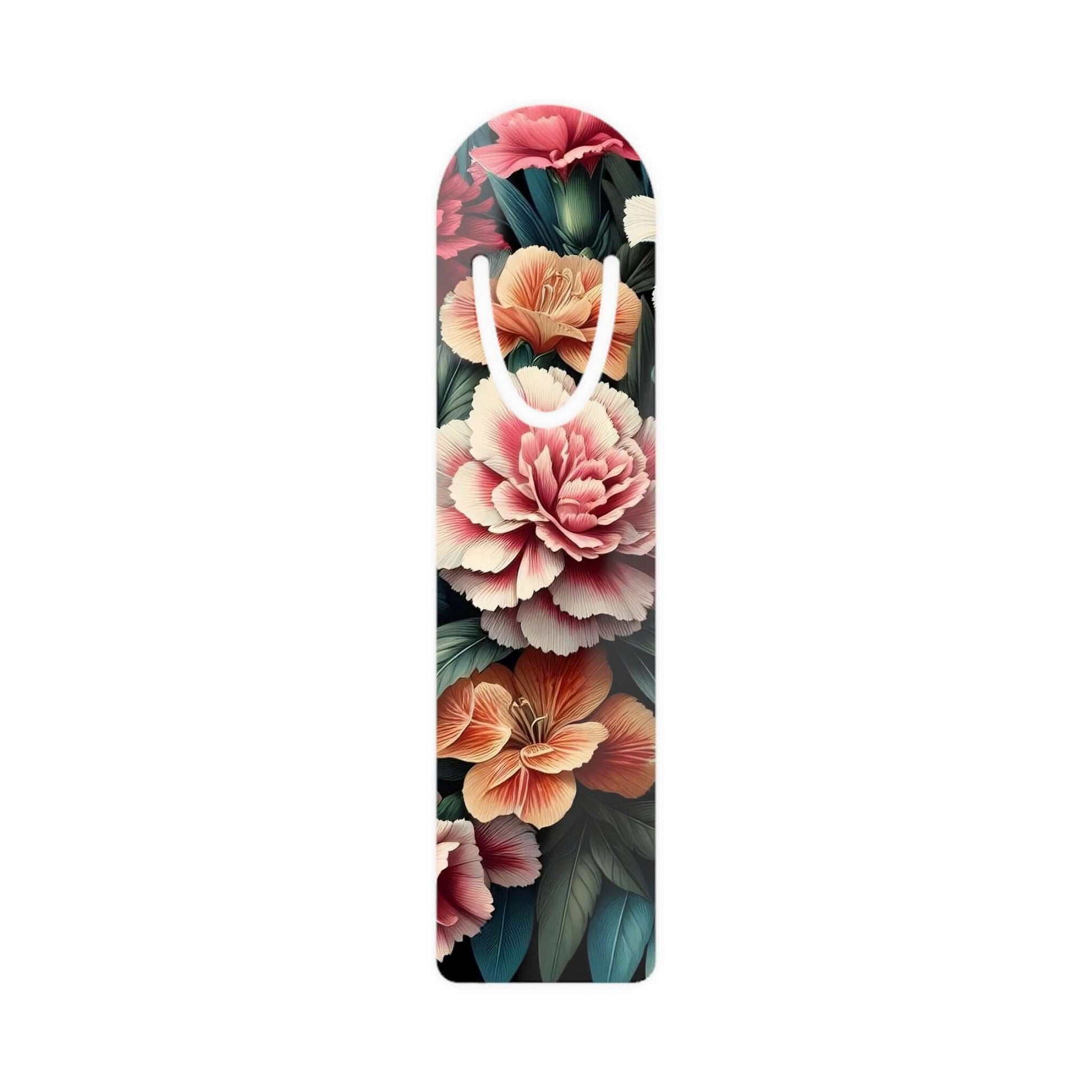 1.5"x5" Aluminum Peony Floral Bookmark | Unique Design | Bookworm Gift | Bookish Accessories | Assembled in USA - Wyld Peak