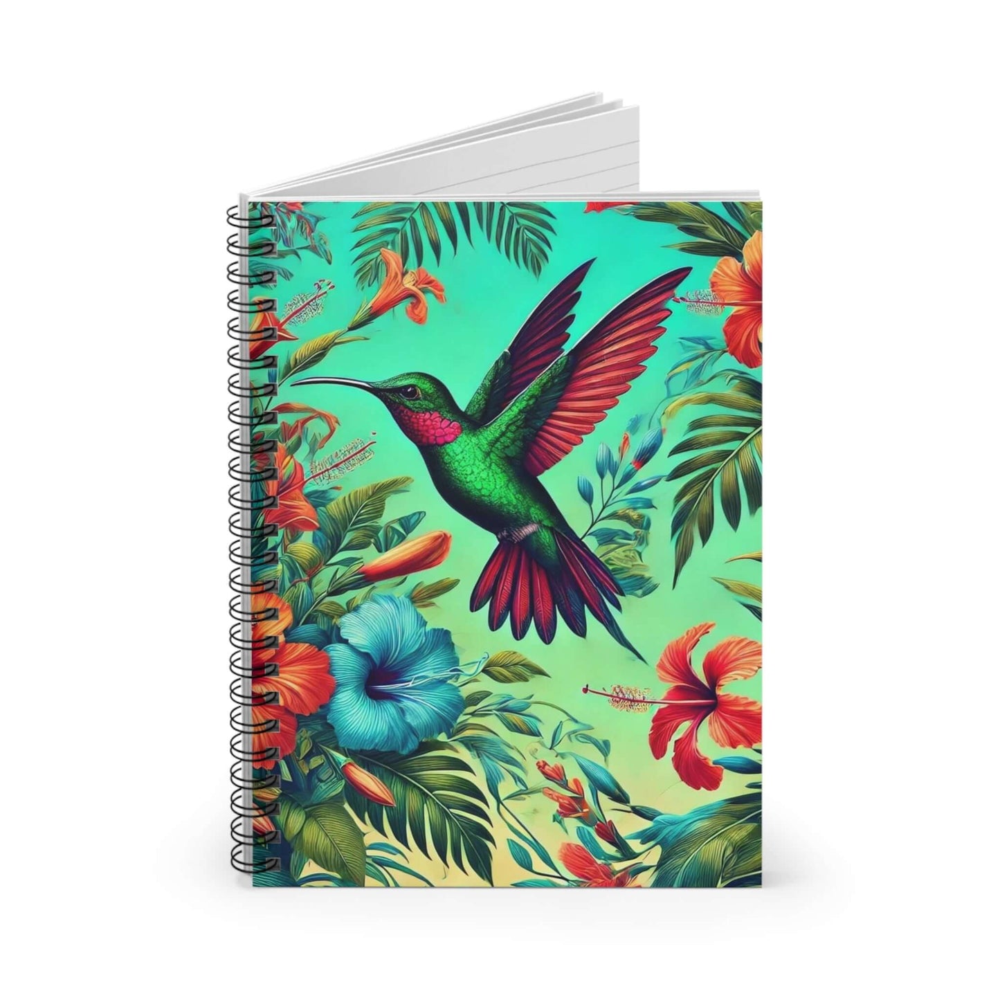 Hummingbird Floral Spiral Notebook, Ruled Line | Artistic Design for Everyday Use | Perfect Gift for Writers, Him & Her