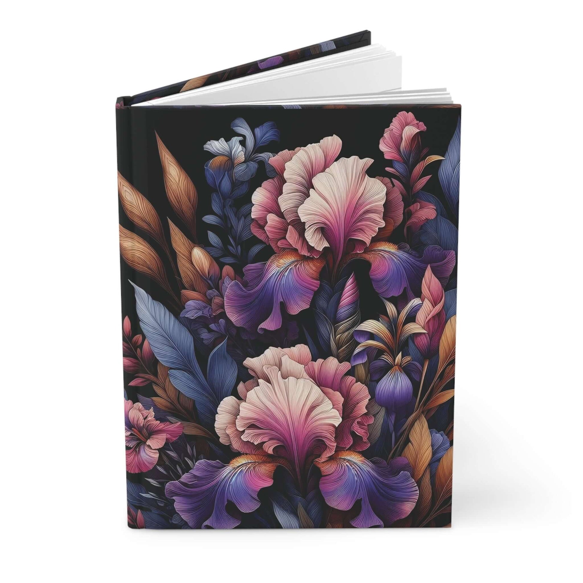 Fleur De Lis Floral Hardcover Journal | Matte Finish Notebook | Elegant Writing Diary - Wyld Peak