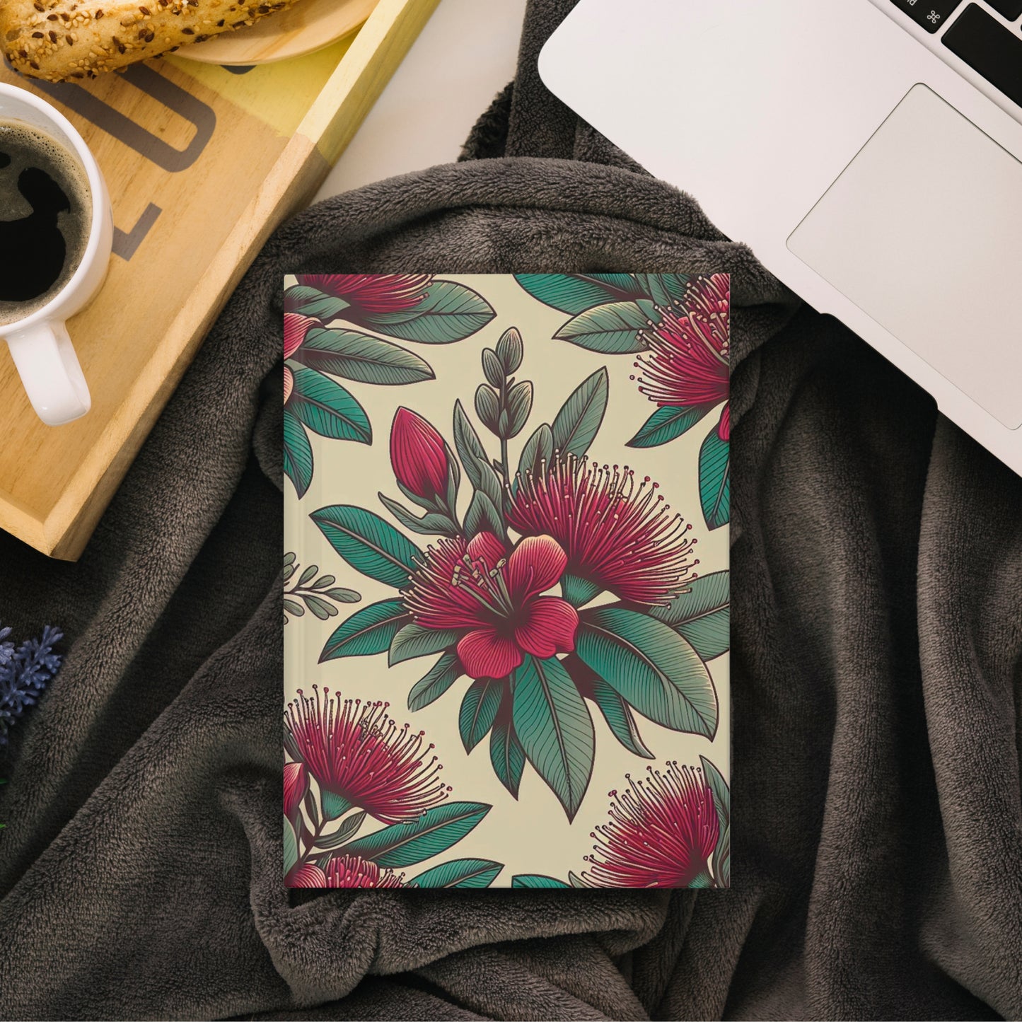 Pohutukawa Floral Hardcover Journal | Matte Finish Notebook | Elegant Writing Diary